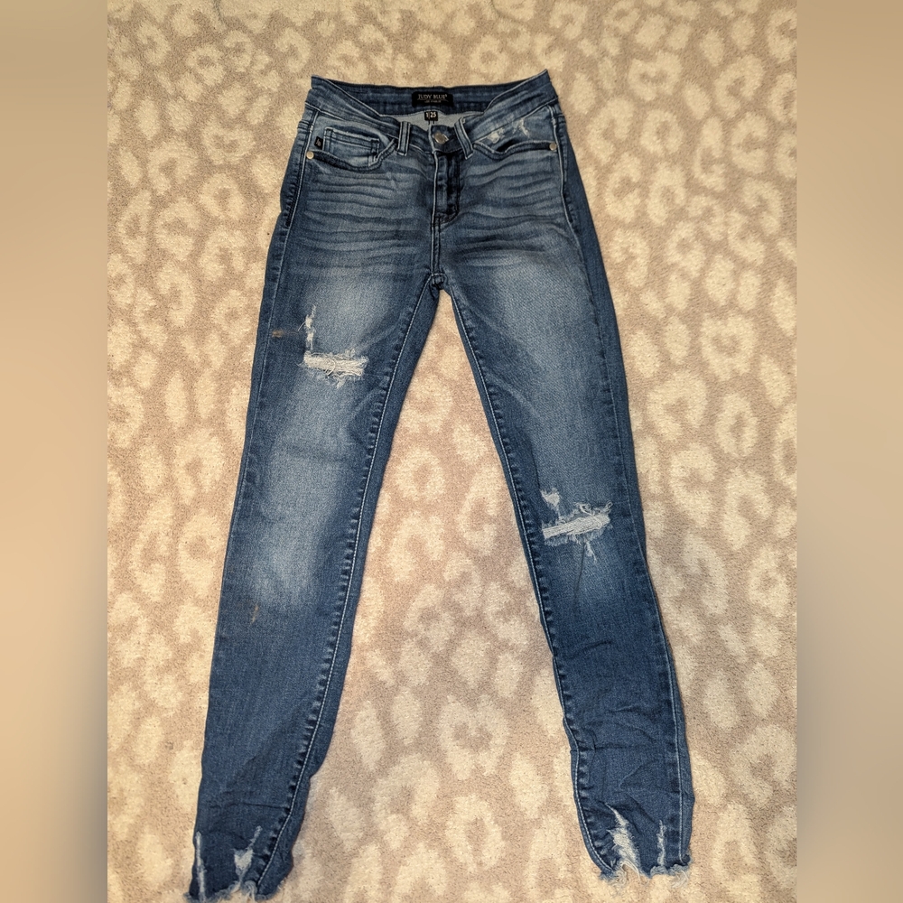 Women's Blue Distressed Jeans